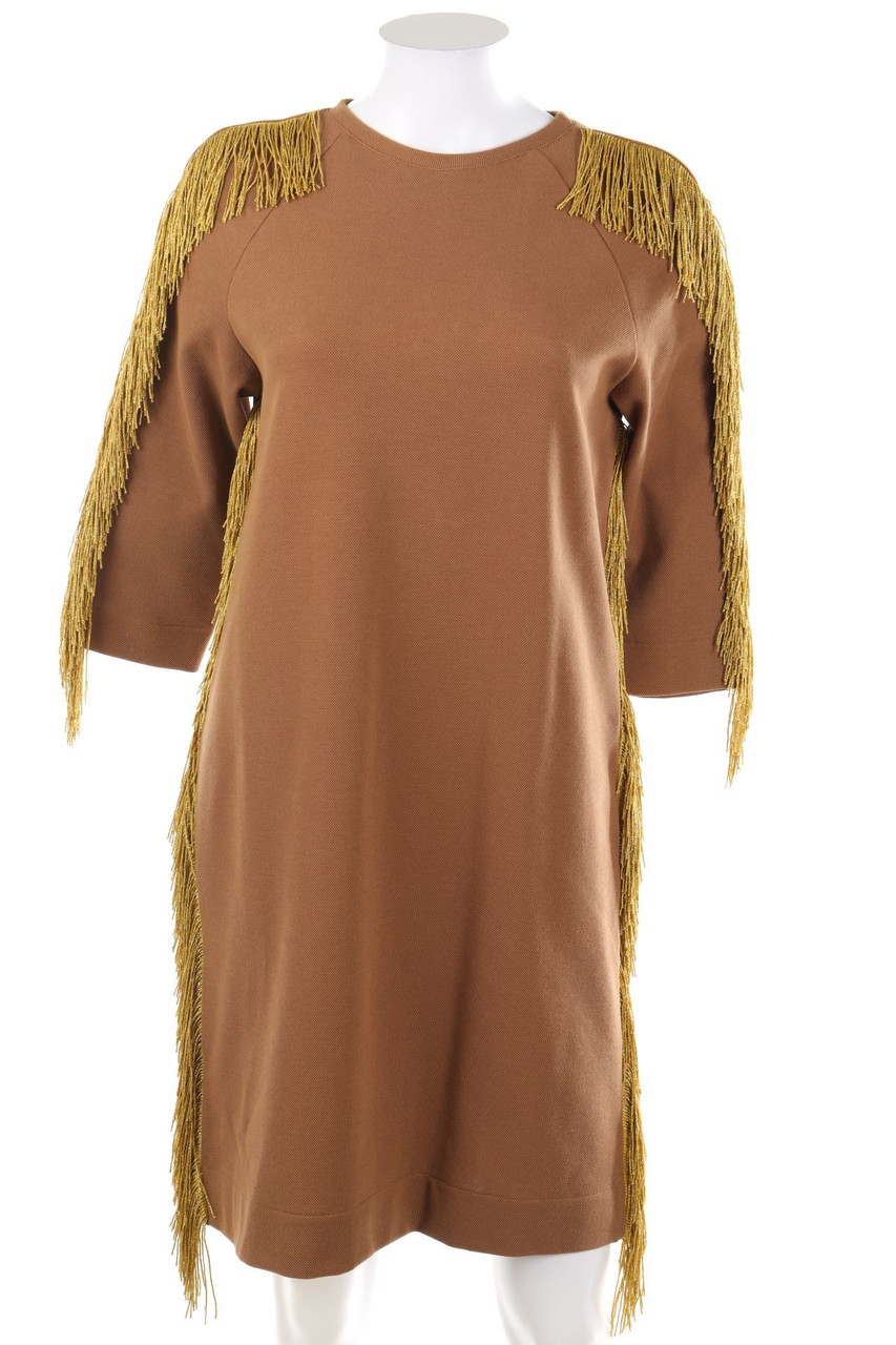 MILLE 968 - Kleid aus Baumwoll-Mix mit Fransen - XS