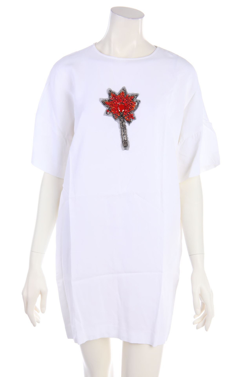 Simona Corsellini - Kleid mit Schmuckstein-Applikation - S