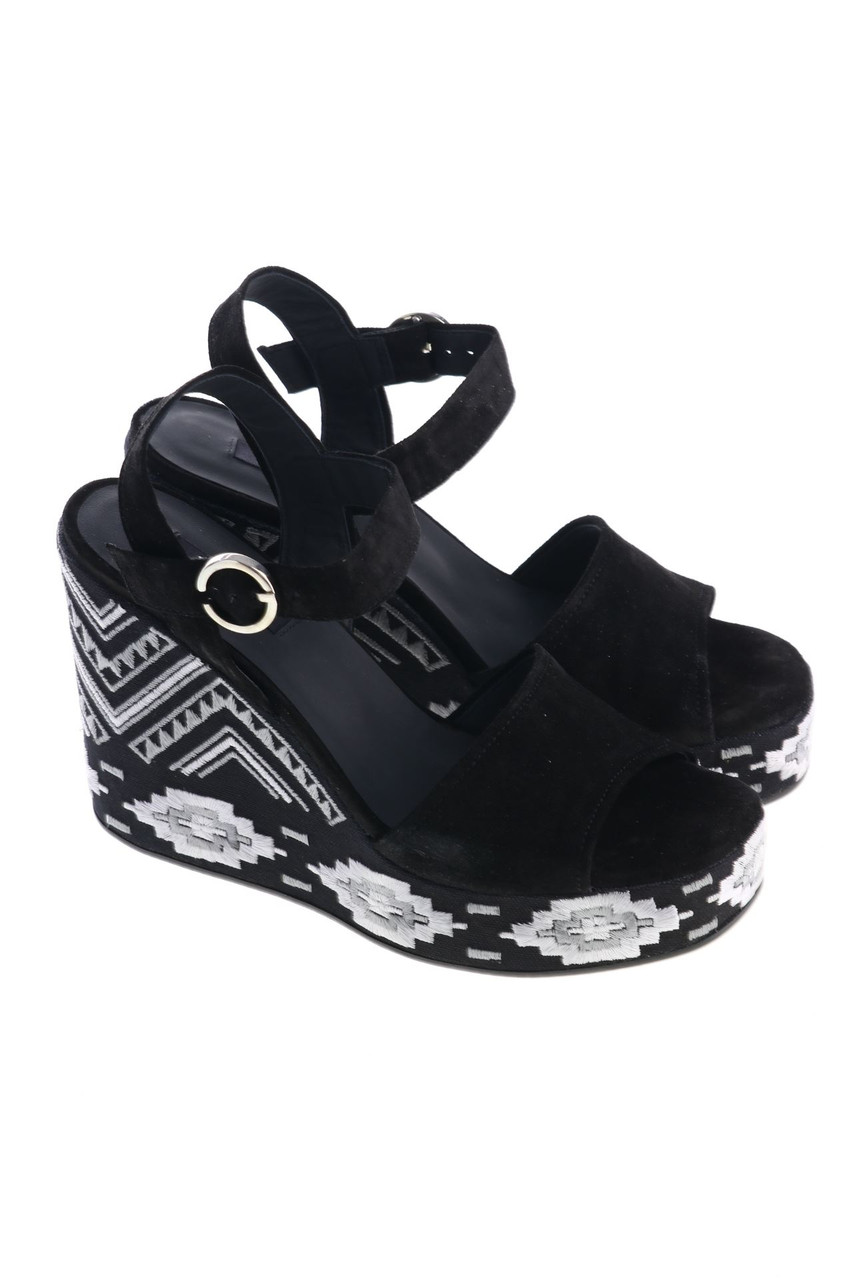 ZINDA - Wedge-Sandaletten mit Stickereien im Ethno-Stil